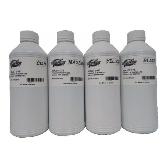 Pack 4 Litro De Tinta Cmyk Koreana Canon G1100 2100 3100