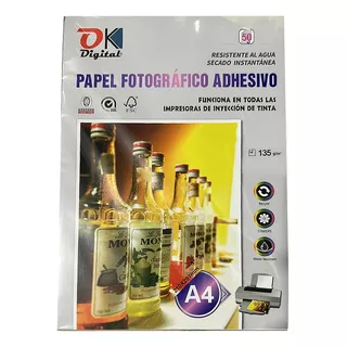 Caja X 28 Resmas De Papel Fotográfico Adhesivo 50 Hojas 135g