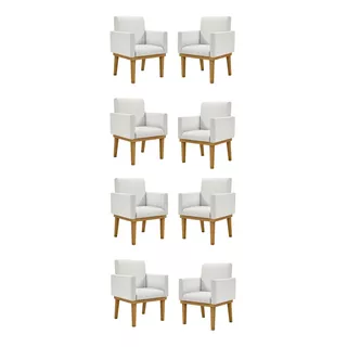 Kit 08 Cadeiras Decorativa Reforçada Oferta Balaqui Linho