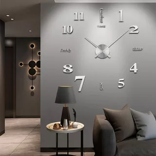 Reloj De Pared Grande En 3d Sin Marco Moderno Y Silencioso