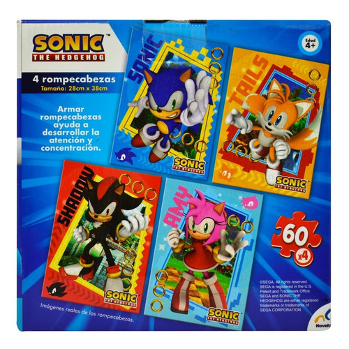 Sonic The Hedgehog 4 Rompecabezas 28x38cm Novelty