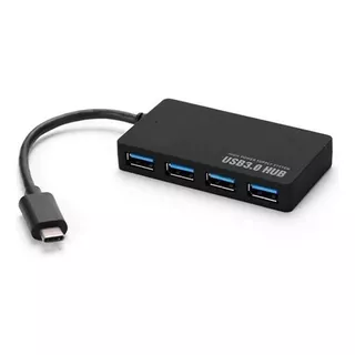 Hub Usb C 3.1 Multiple X4 Usb 3.0 Adaptador Para Las Nuevas Macbook Con Thunderbolt 3 Color Negro