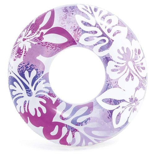 Flotador Inflable De Dona Naranja De Flores Niñas Intex Color Morado