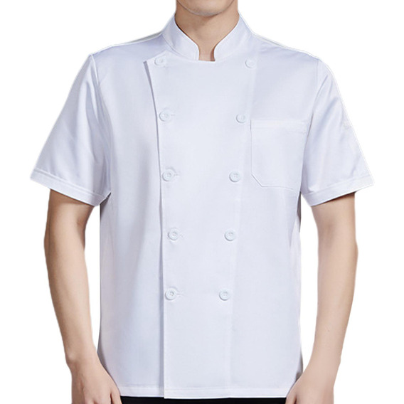 Abrigo De Chef Chaqueta De Chef Camisa Top De Manga Corta,