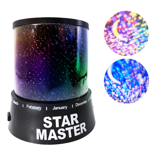 Velador Lampara Infantil Star Master Proyector Estrellas Color de la estructura Negro Color de la pantalla Negro
