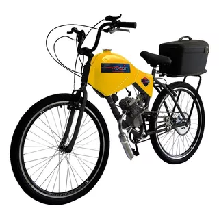Bicicleta Motorizada 80cc Carenada Cargo Rocket Cor Amarelo Summer