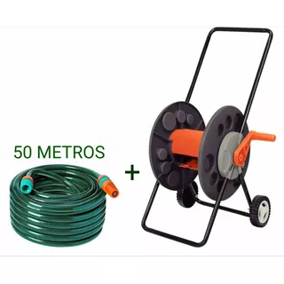 Mangueira Jardim Flex 50mt Com Carrinho Enrolador Tramontina