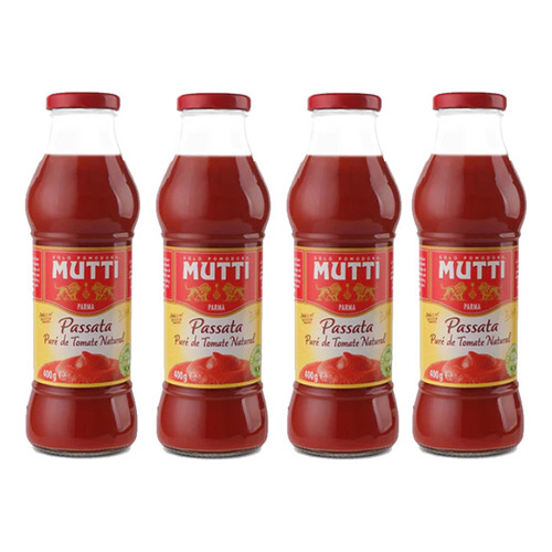 4 Mutti Passata Pure De Tomate X 400g - g