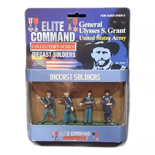 Soldados De La Union Usa Elite Command 4 Figuras Metal Box