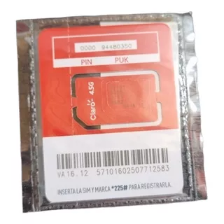 Sim Card Claro 4g Lte Paquete X 120