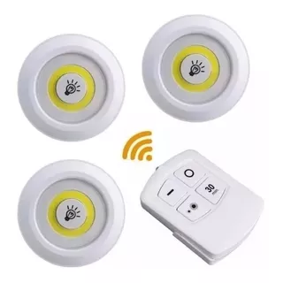 3 Lampara Luz Led Control Remoto Cajones Armarios Reposteros