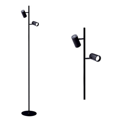 Lampara Velador De Pie Led Apply 16w 2 Apliques Negro Tbcin