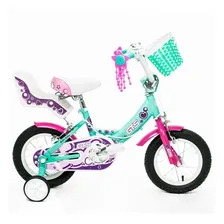Bicicleta Infantil Nena De Paseo Rodado 12 Canasto Color Verde