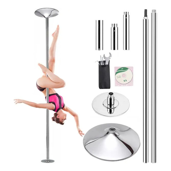 Barra Tubo Pole Dance Sport Fitness Portátil Ajustable 360 