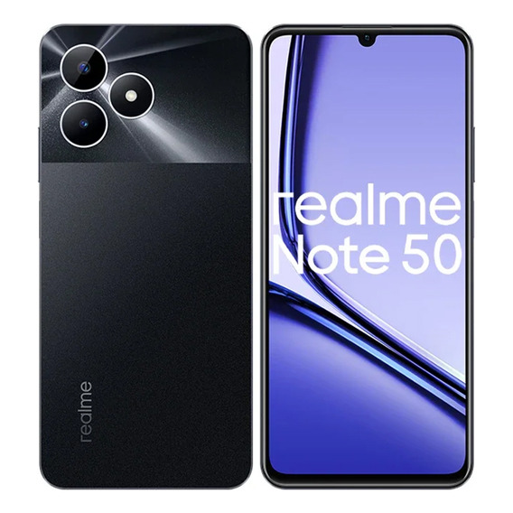 Realme Note 50 Ram 3gb Rom 64gb Pantalla 6,74  90hz Resistente Al Agua Y Al Polvo  Ip54 Batería 5000mah Cámara De 13mp 3 Ranuras Para Tarjetas Negro