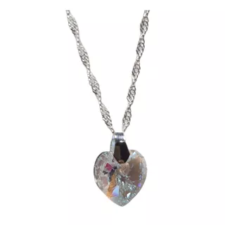 Collar Cristal Swarovski Corazón Plata 925 /largo 45cm