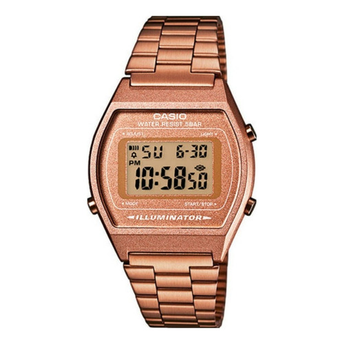 Reloj Unisex Casio Vintage B-640wc-5a Joyeria Esponda Color de la malla Rosa Color del bisel Ocre Color del fondo Ocre