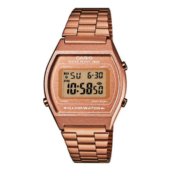 Reloj Unisex Casio Vintage B-640wc-5a Joyeria Esponda Color de la malla Rosa Color del bisel Ocre Color del fondo Ocre