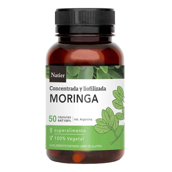 Moringa Natier x50 Cápsulas Calcio Hierro Fibra Antioxidante
