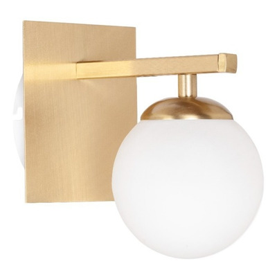 Aplique 2 Luces Elyn Dorado Globo Opal Apto Led G9 Deco