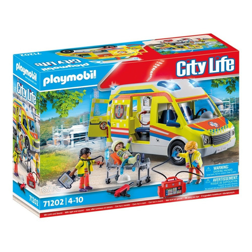 Juego Playmobil City Life Ambulancia Con Luz Y Sonido 3+ Cantidad de piezas 67