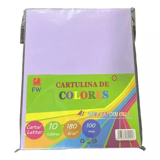 Cartulina Carta Colores Surtidos 180g X 100 Unidades