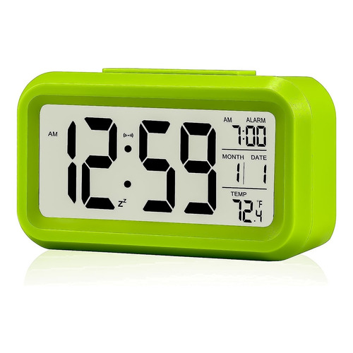 Reloj de mesa  despertador  LCD Smart Optical  color verde 