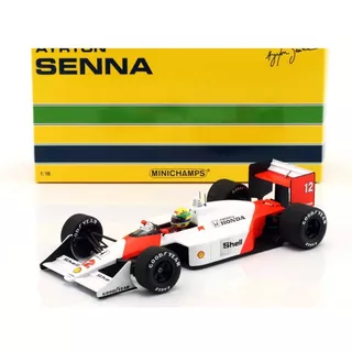 F1 Mclaren Honda Mp4/4 1988 #12 Ayrton Senna 1:18 Minichamps Cor Branco