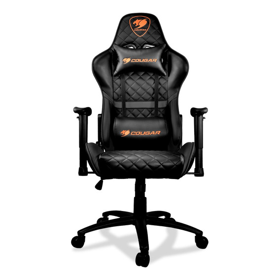 Silla Gamer Cougar Armor Black Cuero Sintetico 180° Color Negro