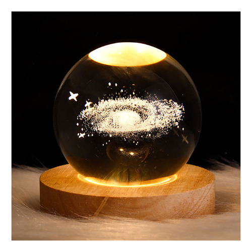 Lámpara de mesa Bright Moon Crystal Ball, luces nocturnas, estructura, color nebulosa