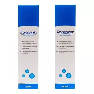 Transpirex Kit 2 Antitranspirante Sudorese Hiperidrose 60ml Fragrância Inodoro