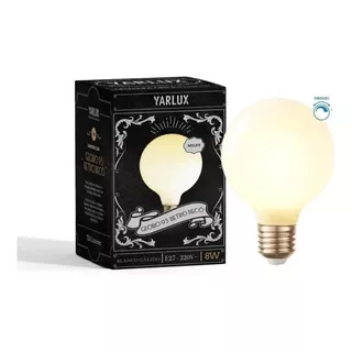 Lámpara Led Retro Deco Globo 95 8w E27 Yarlux Milky Dimeriz