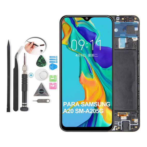 Pantalla Táctil Lcd Para Samsung Galaxy A20 A205g Con Marco