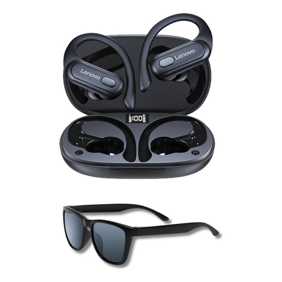 Auriculares Lenovo Xt60 Negro Deportivos + Lentes De Sol