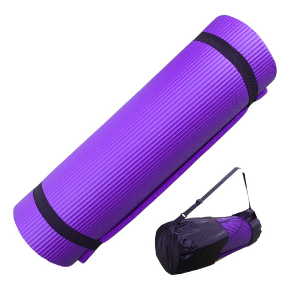 Colchoneta Yoga Mat Gruesa 15 Mm Premium +  Bolso + Sujedor