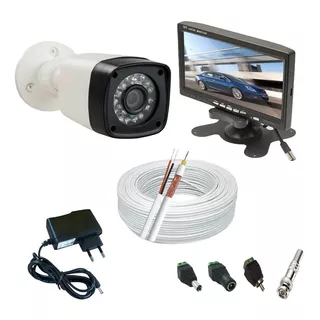 Kit Cftv 1 Câmera Infravermelho Full Hd 2.0 Mp+ Monitor Lcd