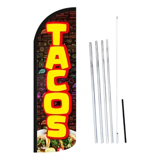 Bandera Publicitaria 4m Tacos (f) Con Asta