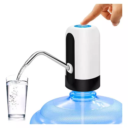Bomba manual de agua para botellón Relet Bomba elétrica usb garrafa 5 á 20  litros água bebidas suco color negro
