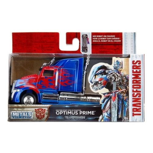 Jada 1:32 Optimus Prime Wester Star Transformers Caja Riders Color Azul