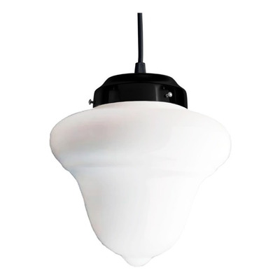 Colgante Rosario 2 Luces Opal Con Negro Vintage Apto Led E27