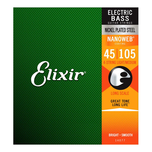 4 Cuerdas Elixir Bajo Electric Bass String 45-105 Long Scale
