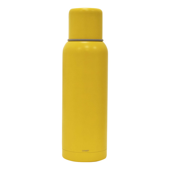 Termo Bala S/manija Acero Inox 1lt Mantiene Frío Calor Comet Color Mostaza