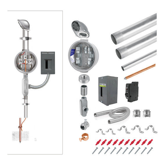 Kit Acometida Mufa Cfe De 3m 127v Con Centro De Carga 