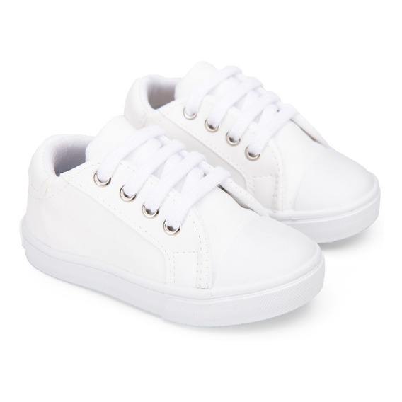 Zapatillas De Cordones Ecocuero Blanco Bebes-niños M. Amalfi