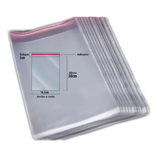 Combo X2000 Bolsas Celofán Adhesivo Transparente Envio Grati