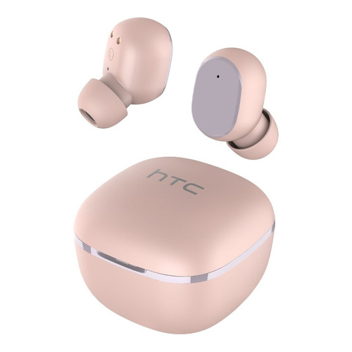 Audífonos in-ear gamer inalámbricos HTC True Wireless Earbuds TWS1 rosa con luz LED