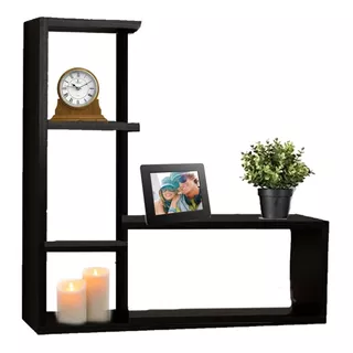 Repisa Flotante L Decorativa Minimalista Moderna Negro Chic