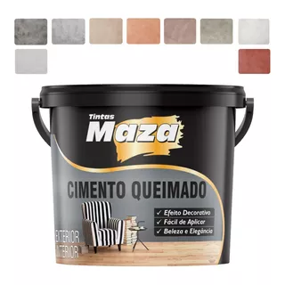 Massa  Efeito Cimento Queimado Cores 5,6kg