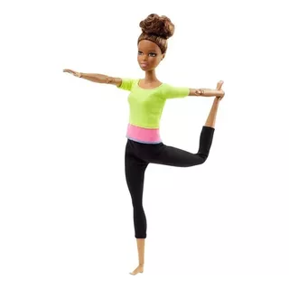 Boneca Barbie Articulada Morena Top Yoga Asha Made To Move