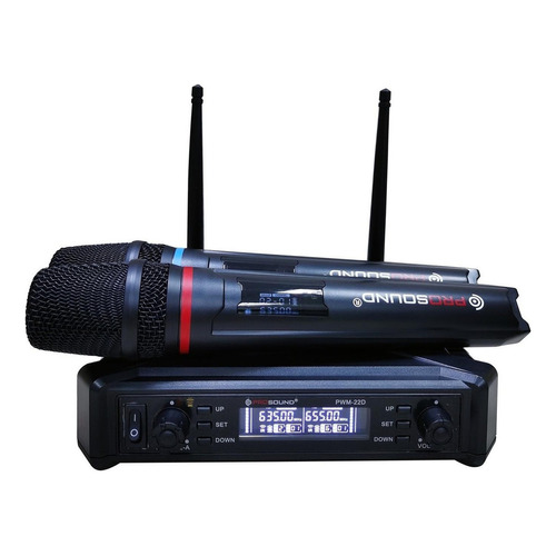 Prosound® Pwm-22d Sistema Inalámbrico Doble De Microfono Color Negro